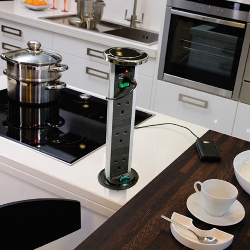 Kitchen Vertical Powerdock With USB Connectors